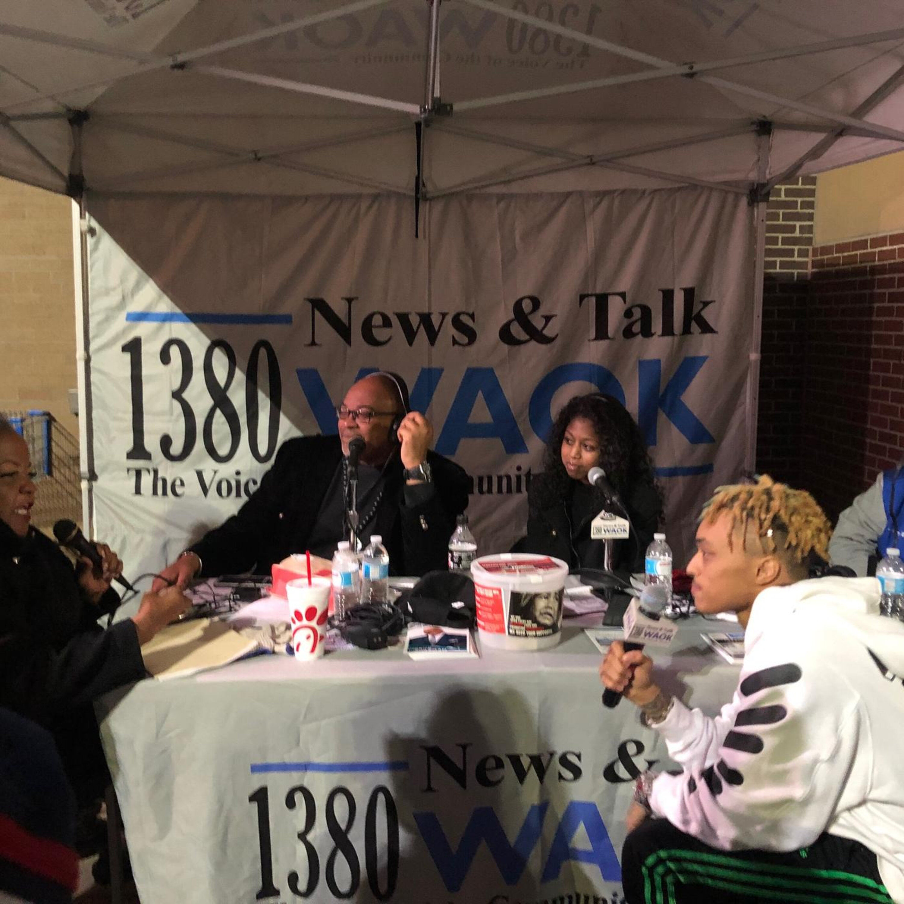Derrick Boazman, Gabby Bell with Elisabeth Omilami, and Tron Austin
