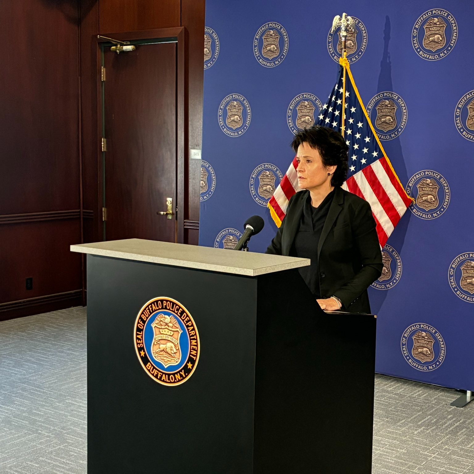 Buffalo Police Commissioner Erika Shields speaks on the release of body cam footage from Tuesday's officer-involved shooting on the city's East Side