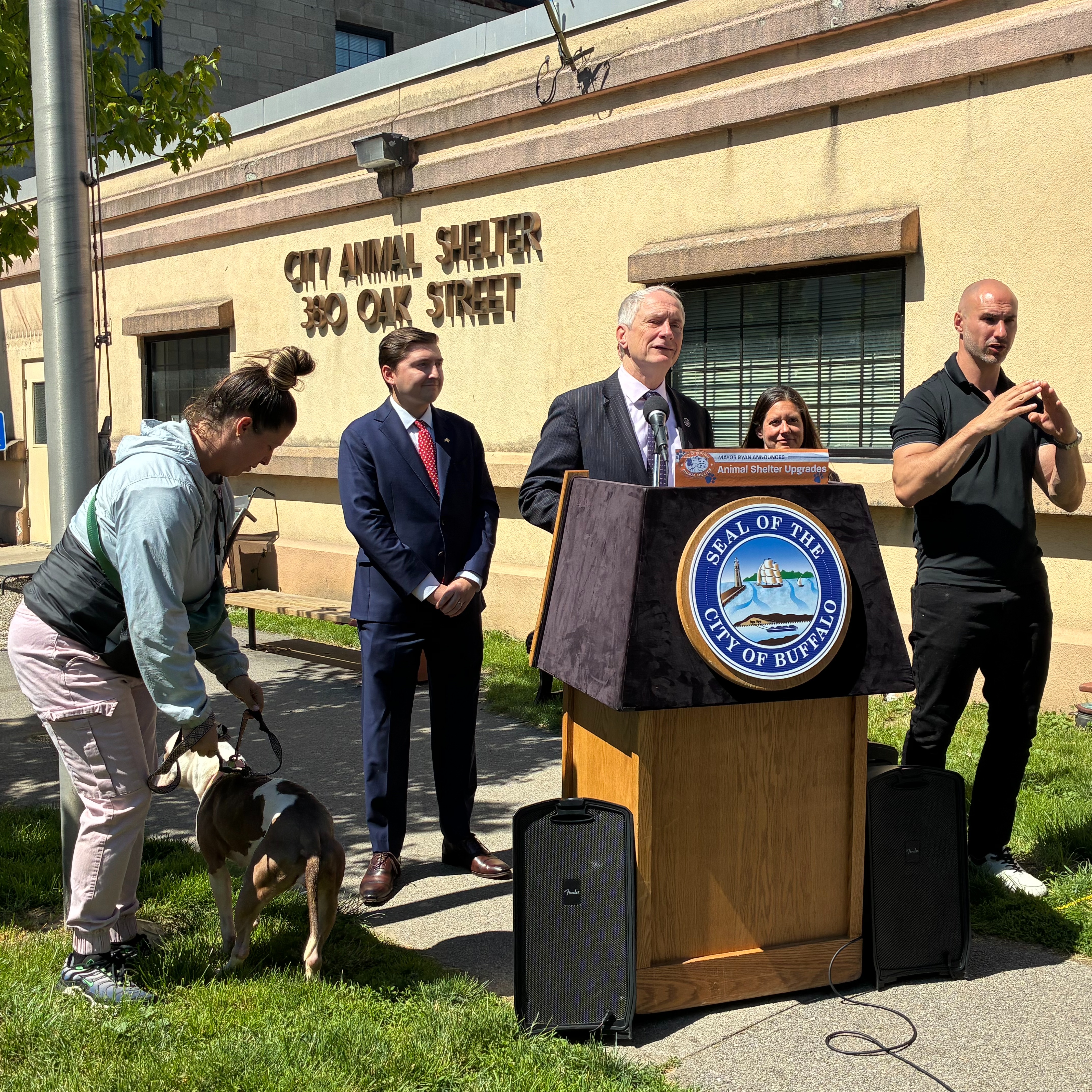 Buffalo Mayor Sean Ryan announces funding for upgrades to the City Animal Shelter on Oak Street