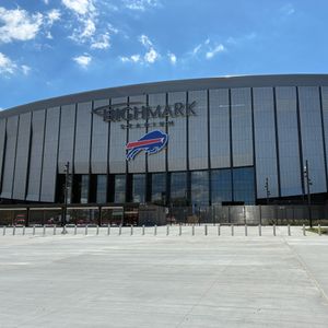 Erie County Executive Mark Poloncarz reflects on the achievements and the construction of the new Highmark Stadium before Tuesday's ribbon-cutting ceremony