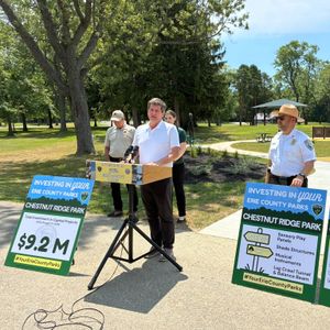 Erie County Parks cuts the ribbon for a new sensory trail at Chestnut Ridge Park