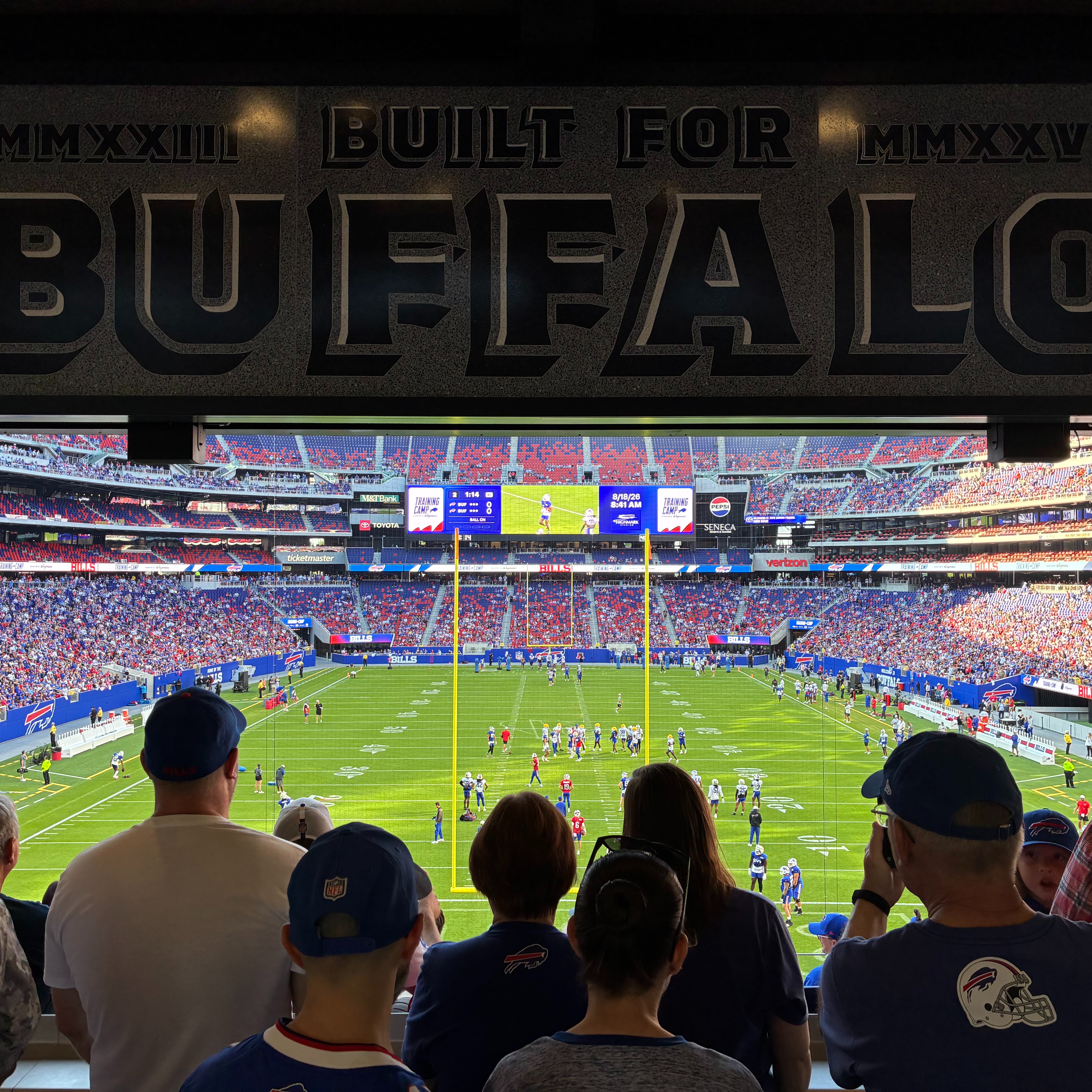 Bills fans taking in the new Highmark Stadium at the team's open practice in Orchard Park