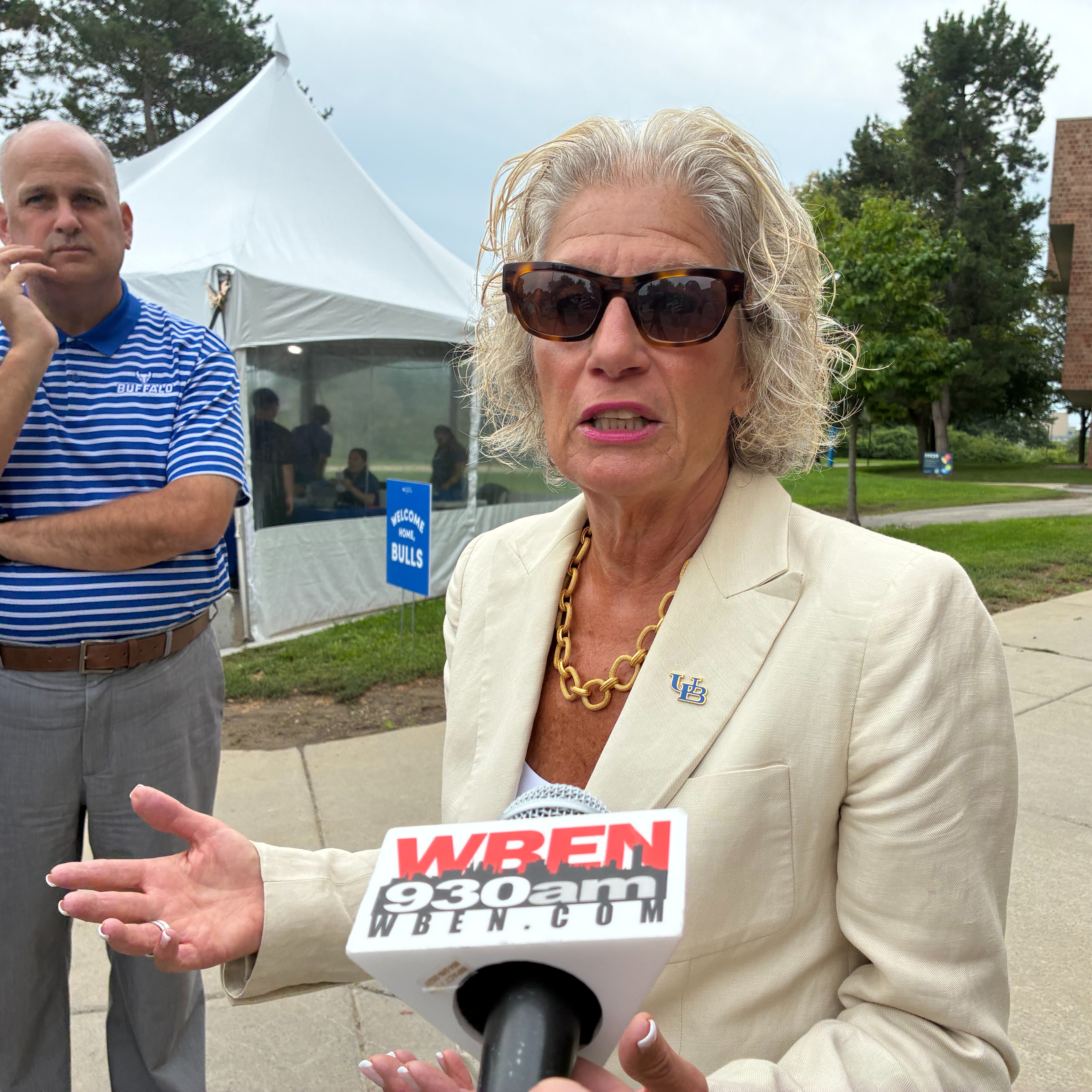 New president at the University at Buffalo, Caroline Attardo Genco attends move-in day for Freshmen on campus