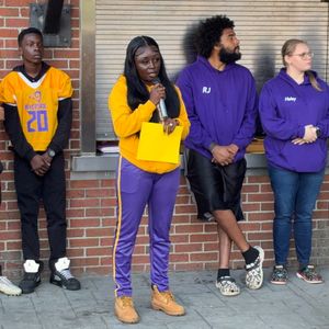 EMT and Black Rock-Riverside football parent Breona 'Smiley' McCarter shares her story with saving the life of 11-year-old Marcus, who went into cardiac arrest during a game at Riverside Park on Saturday