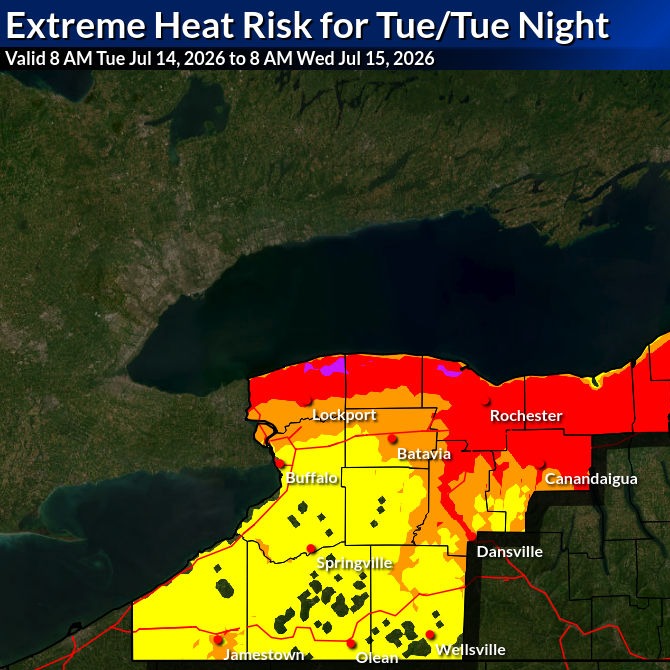 One day heat event hits WNY Tuesday