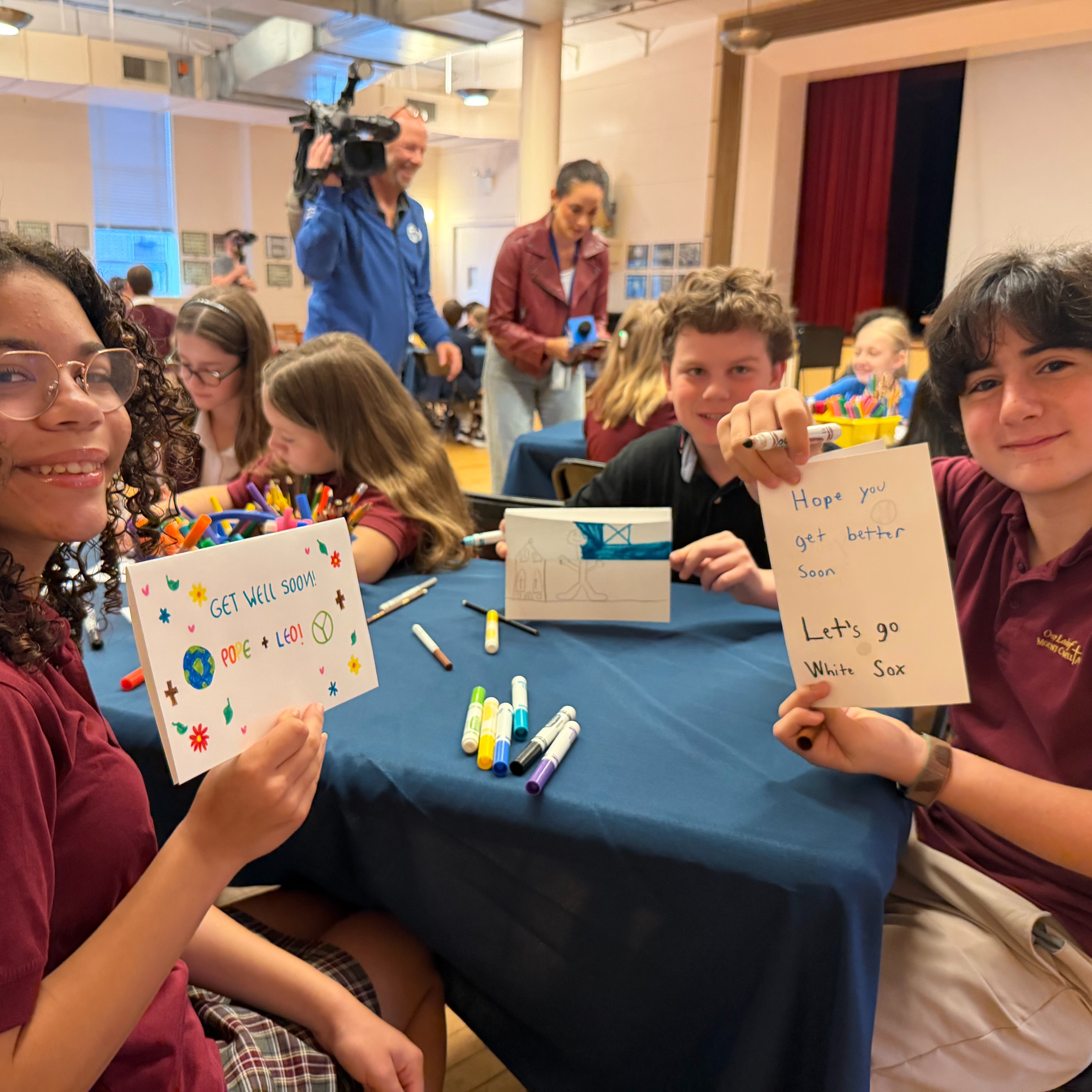 North Side students create care package for Pope Leo following lung cancer diagnosis
