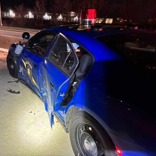Michigan State Police car hit by suspected drunk driver on I-94