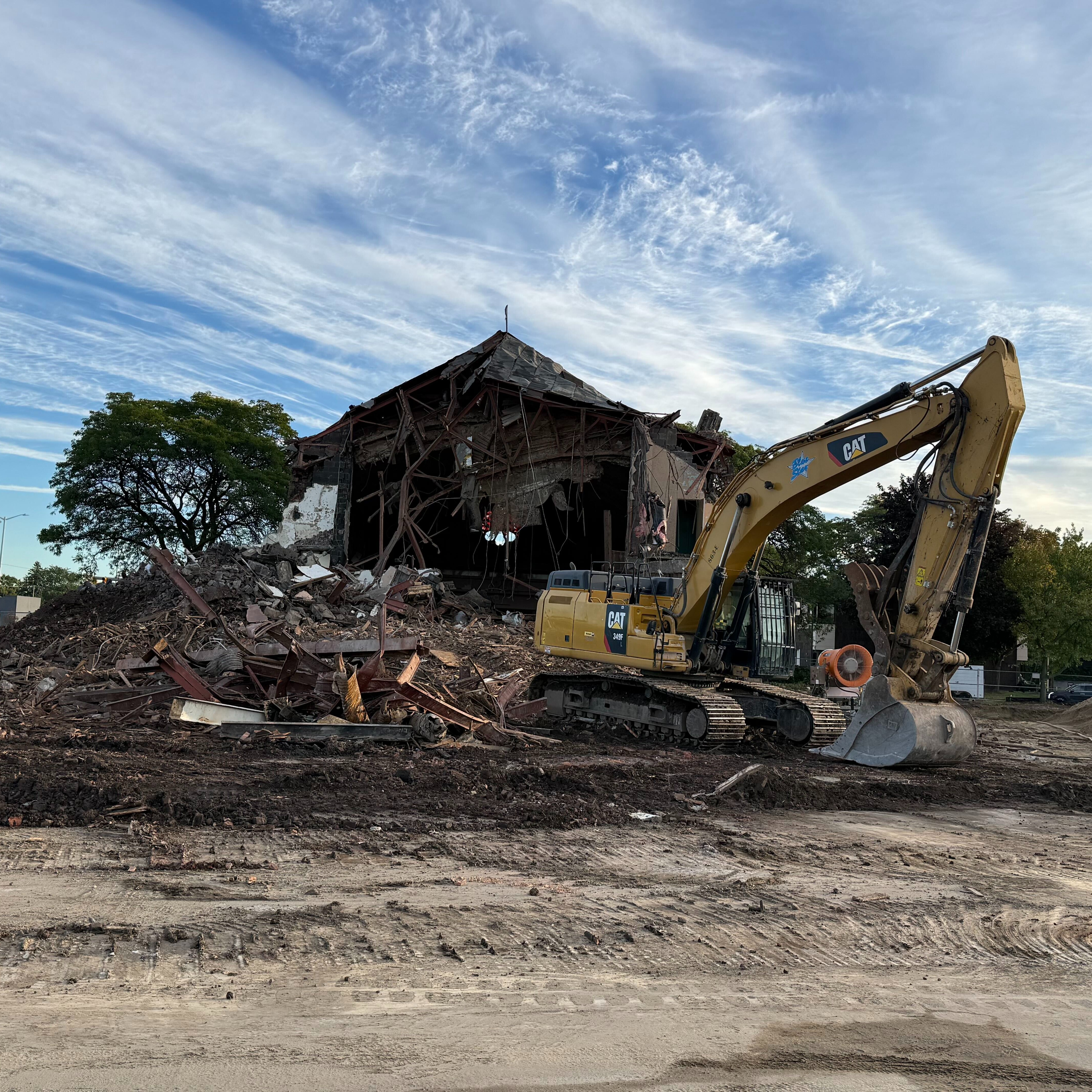 Church demolition underway in Roseville, gas station will be built on site