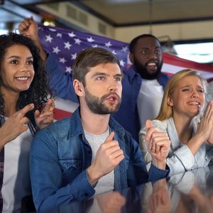 Oakland University students gathering for U.S. Senate Debate watch party