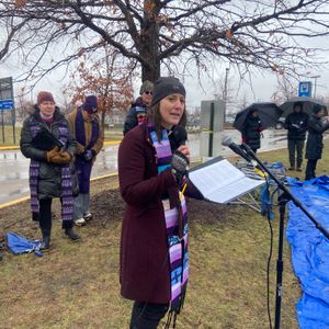 On this Holy Thursday, local Faith leaders gathered outside the Whipple Building to pray for those still detained from ICE raids