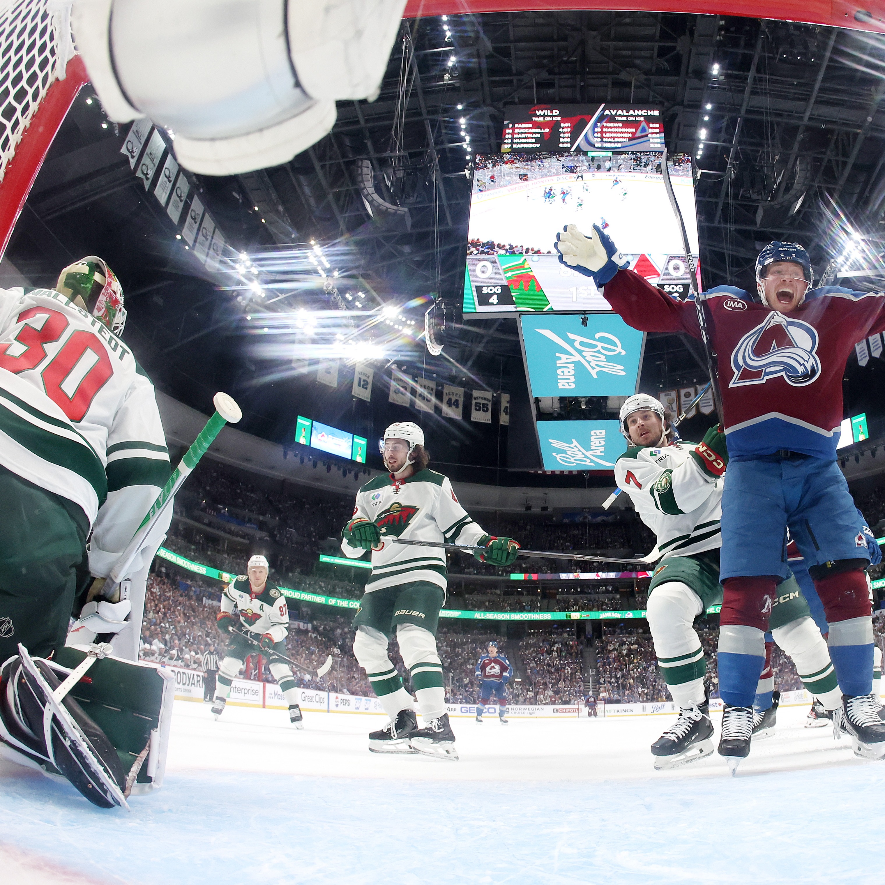 Wild fall to Avs in series opener