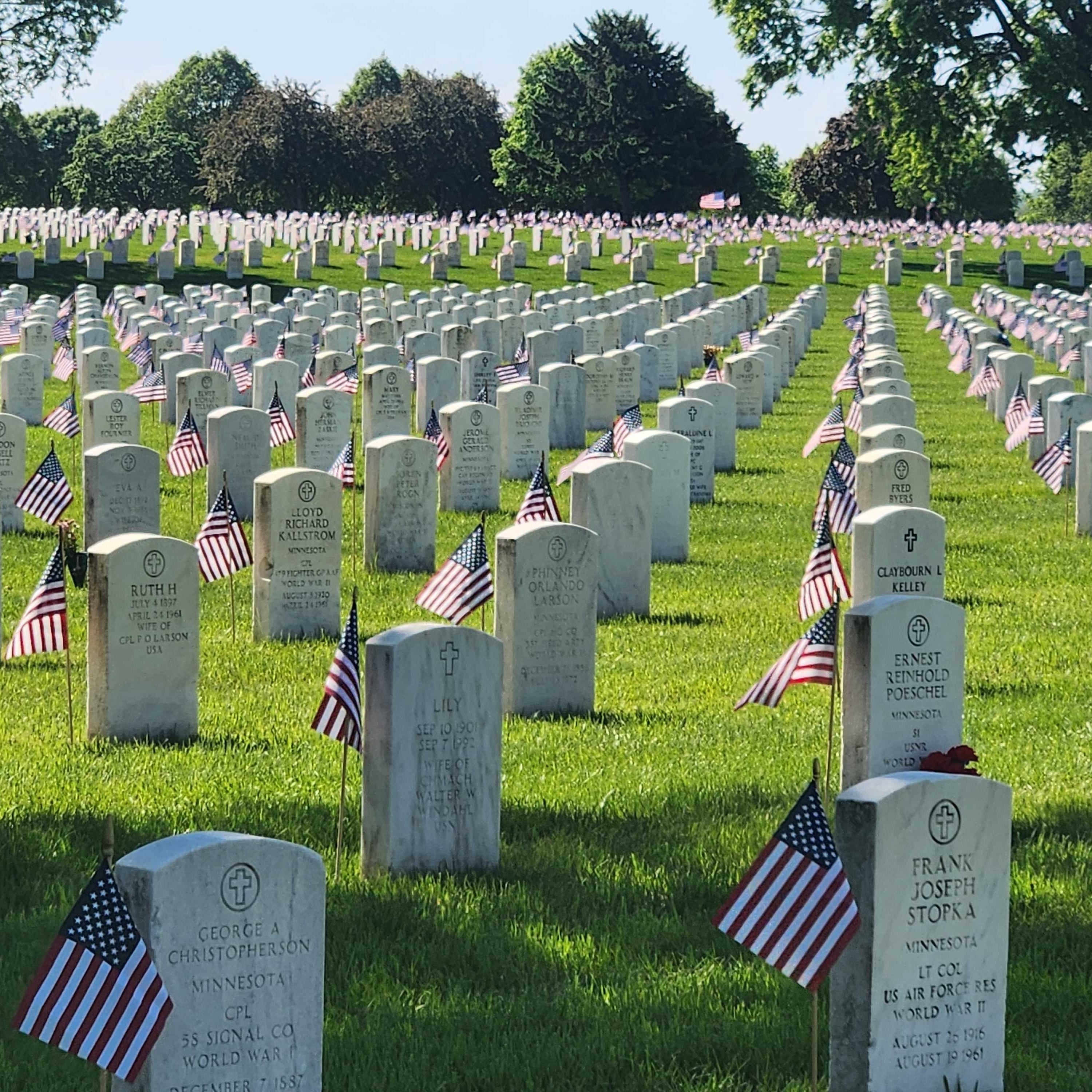 The Twin Cities' only national cemetery is a busy place on this Memorial Day