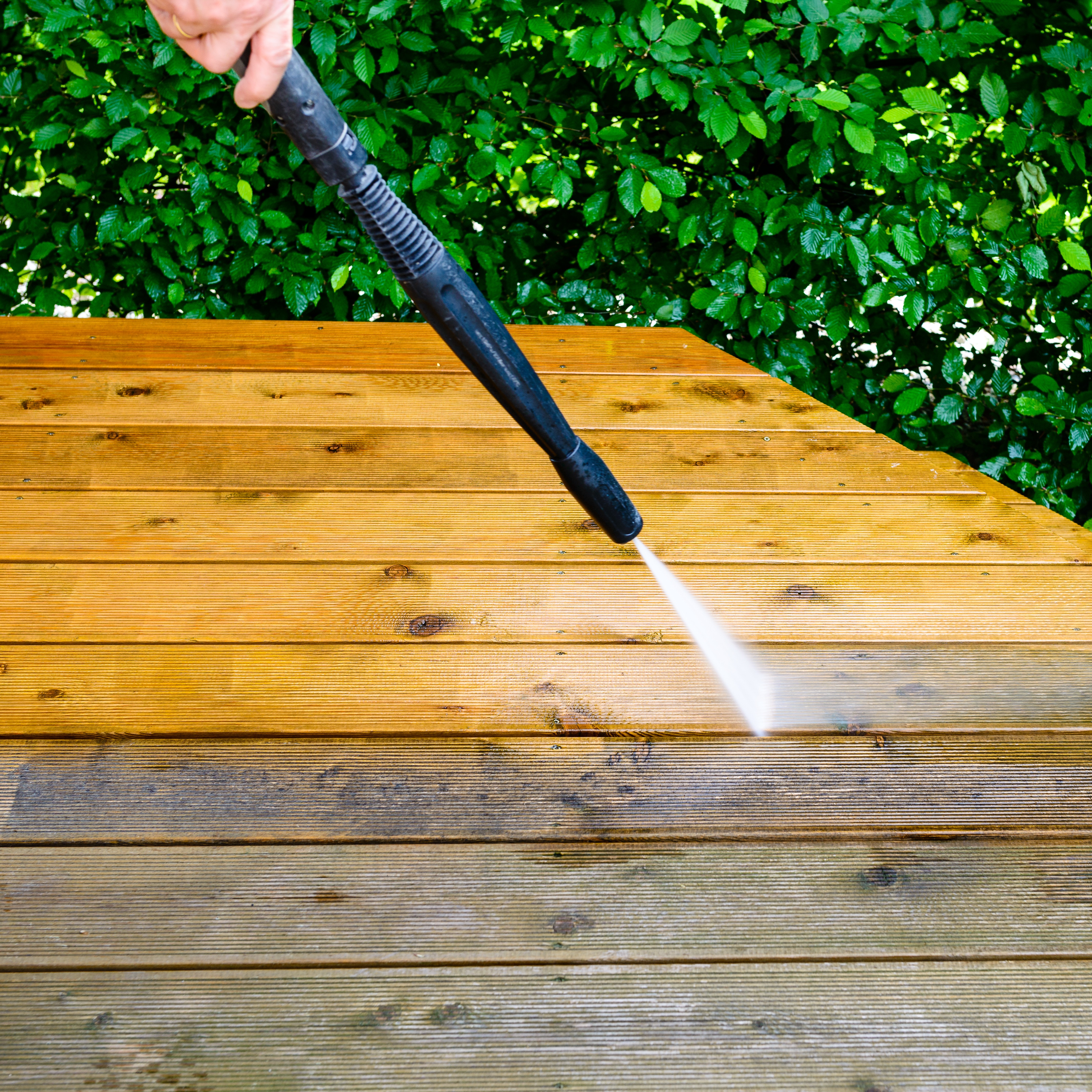 Fixing Failing Deck Footing, Getting Water out of a Garage, Properly Using a Pressure Washer