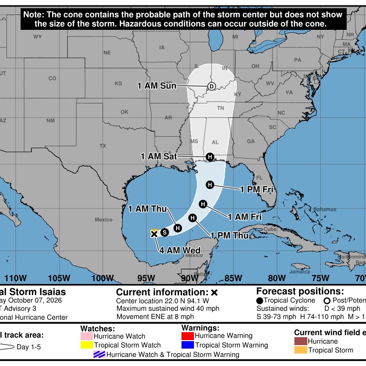 WWL TV Meteorologist Payton Malone on Tropical Storm Isaias 10-7-26