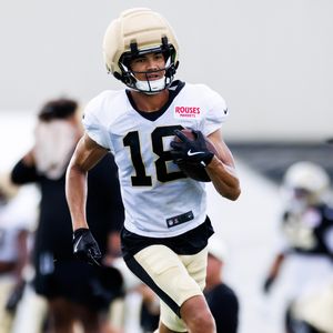 Saints rookie WR Bryce Lance made the catch of the day at practice