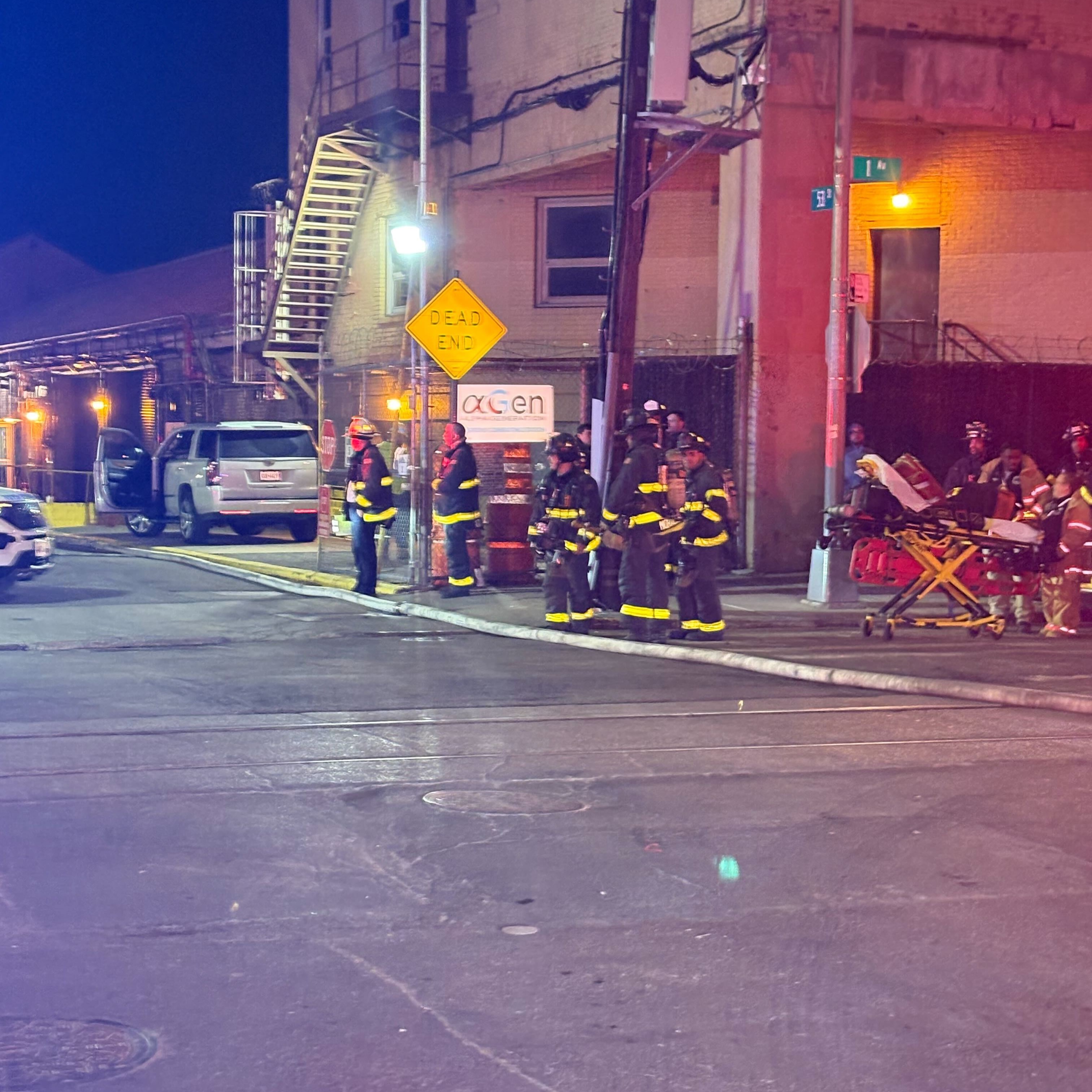Five-alarm fire tears through industrial buildings on Brooklyn waterfront