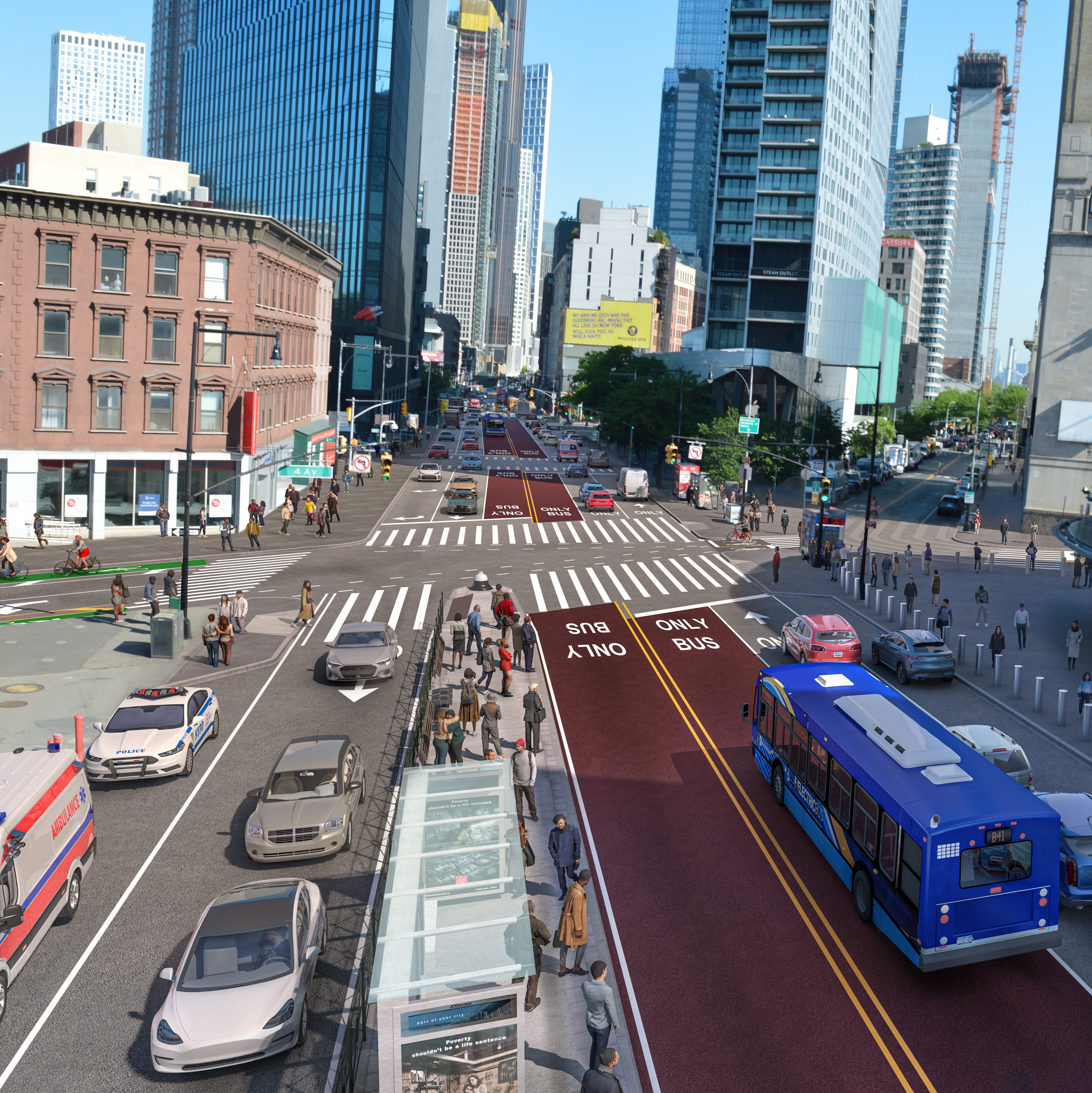 Work begins on a more bus friendly and safer Flatbush Avenue in Brooklyn