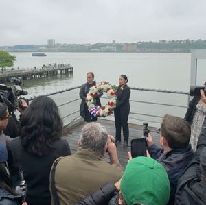 Veterans, service members and leaders gather at the Intrepid Museum for Memorial Day ceremony