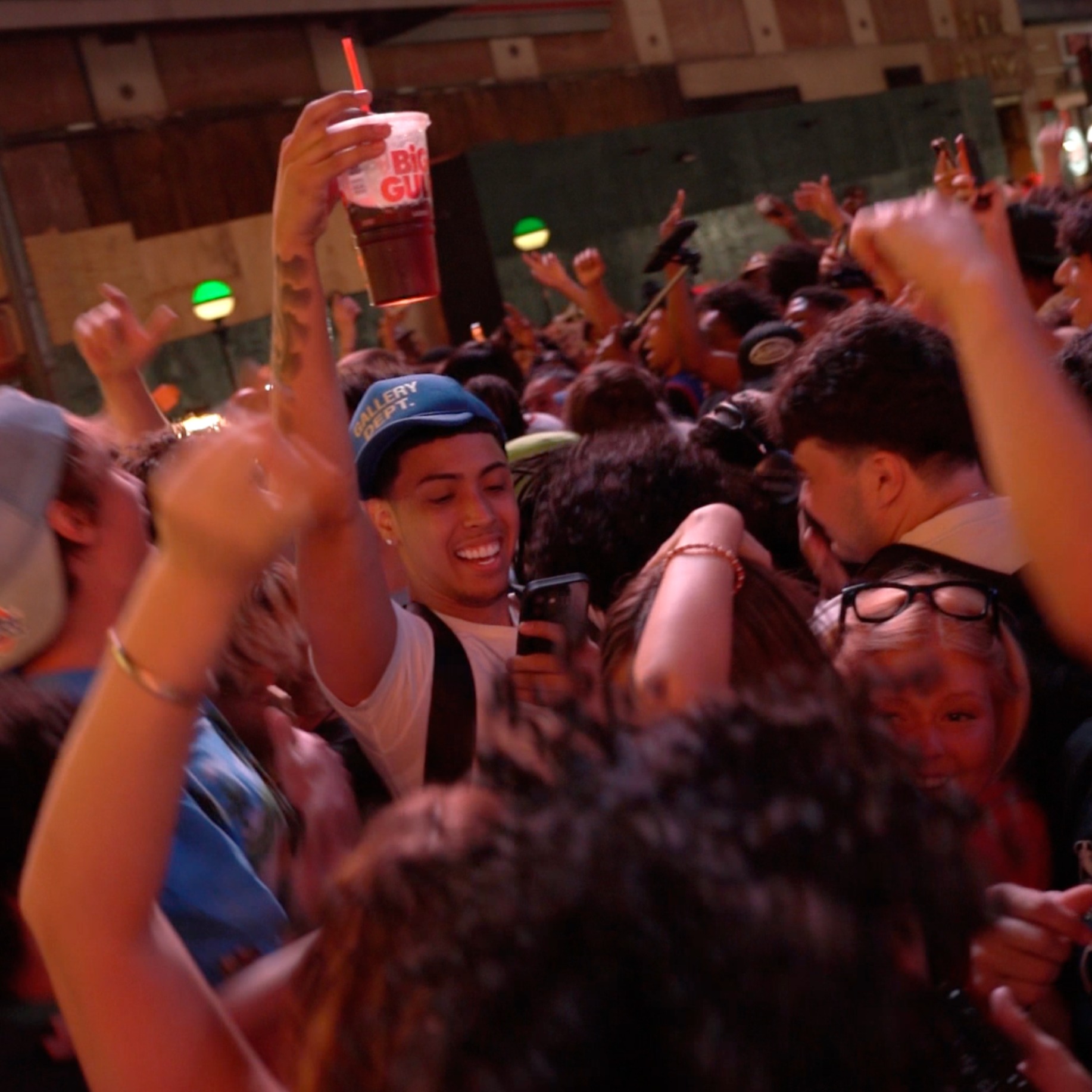 Knicks fans celebrate the historic win of game 1 in the finals