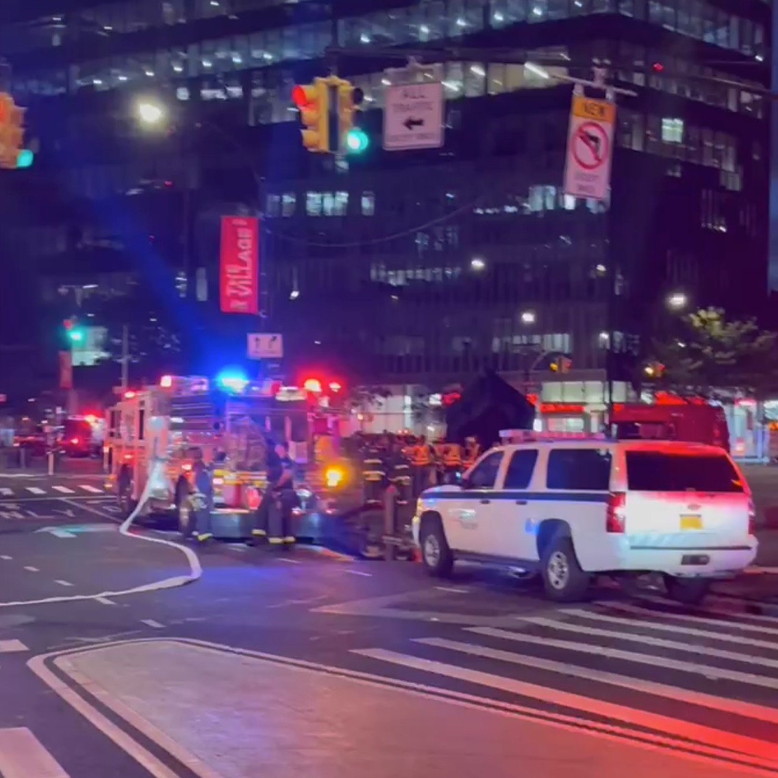 Fire breaks out on work train at Astor Place subway station