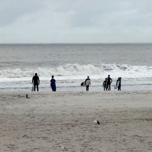 LI surfers take advantage of the waves from nor'easter