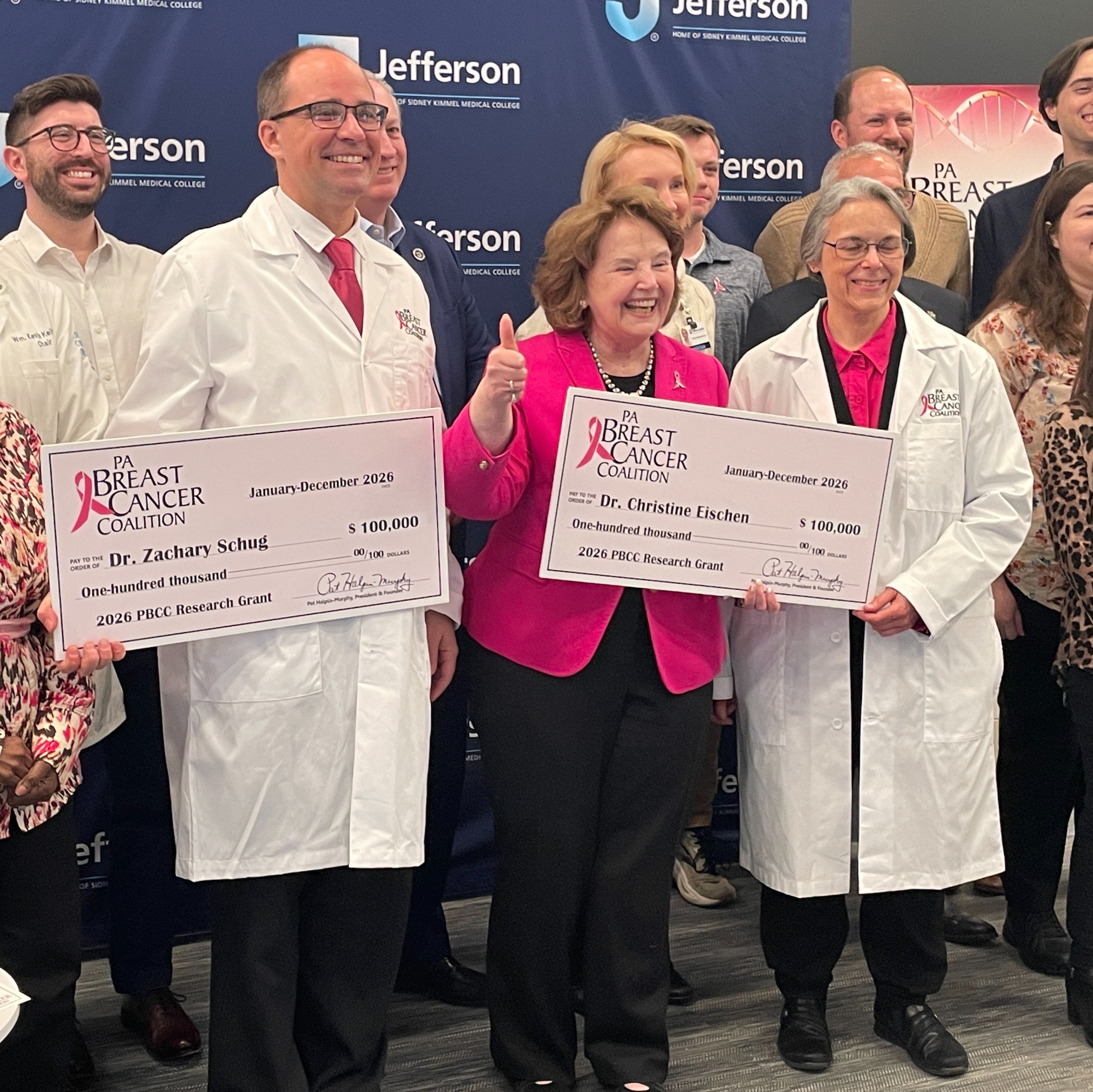 Pennsylvania breast cancer nonprofit awards $100K grants to Jefferson researchers