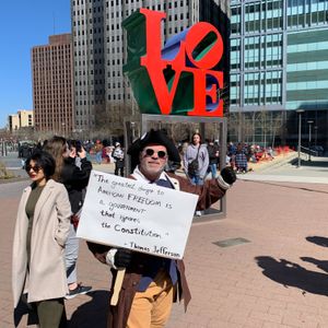 'Our rights are disappearing by the minute': Protesters hit the streets for Philly's 'No Kings' march