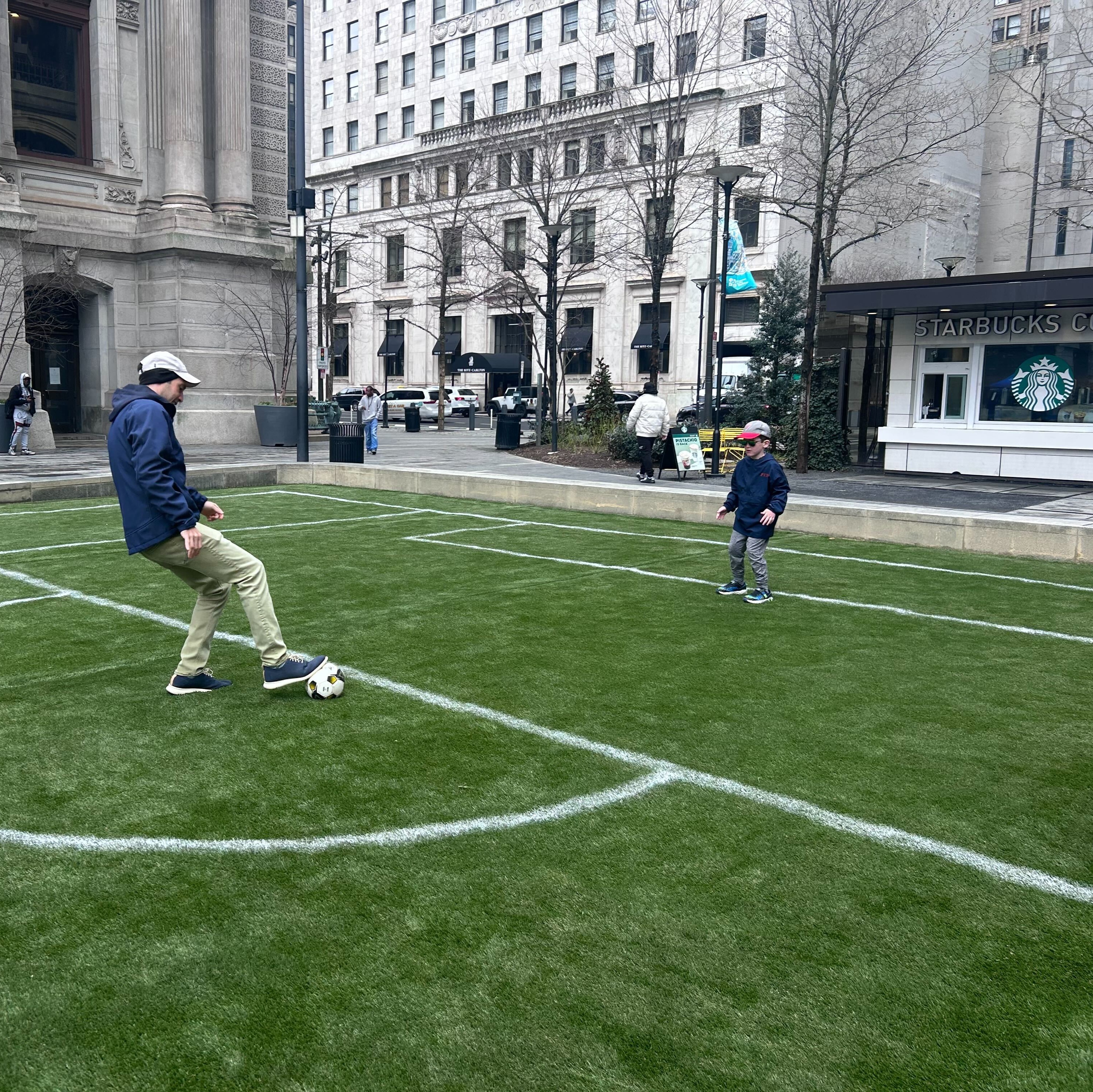 Mini soccer pitch opens in Dilworth Park