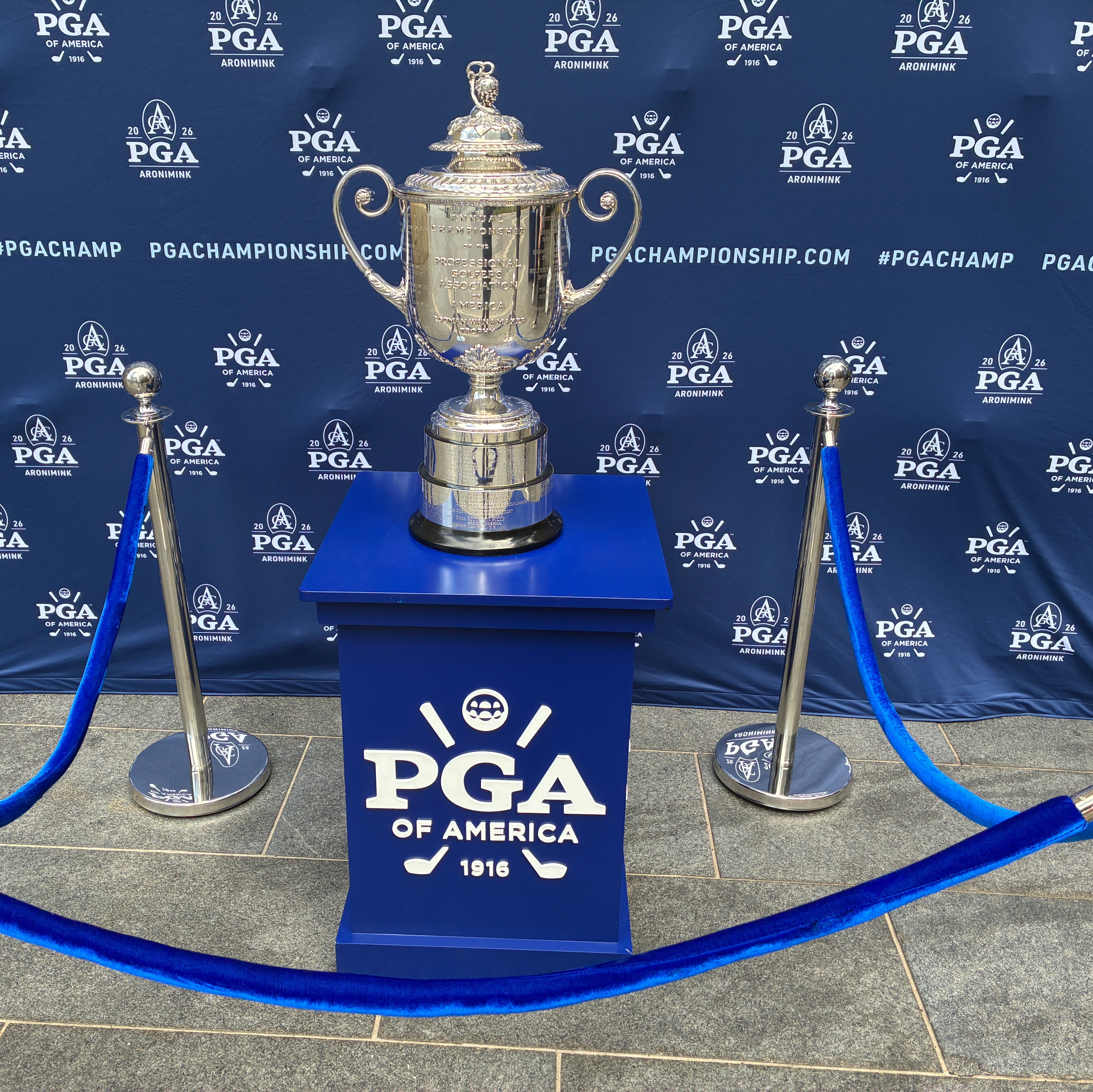 Wanamaker Trophy shines outside City Hall ahead of PGA Championship