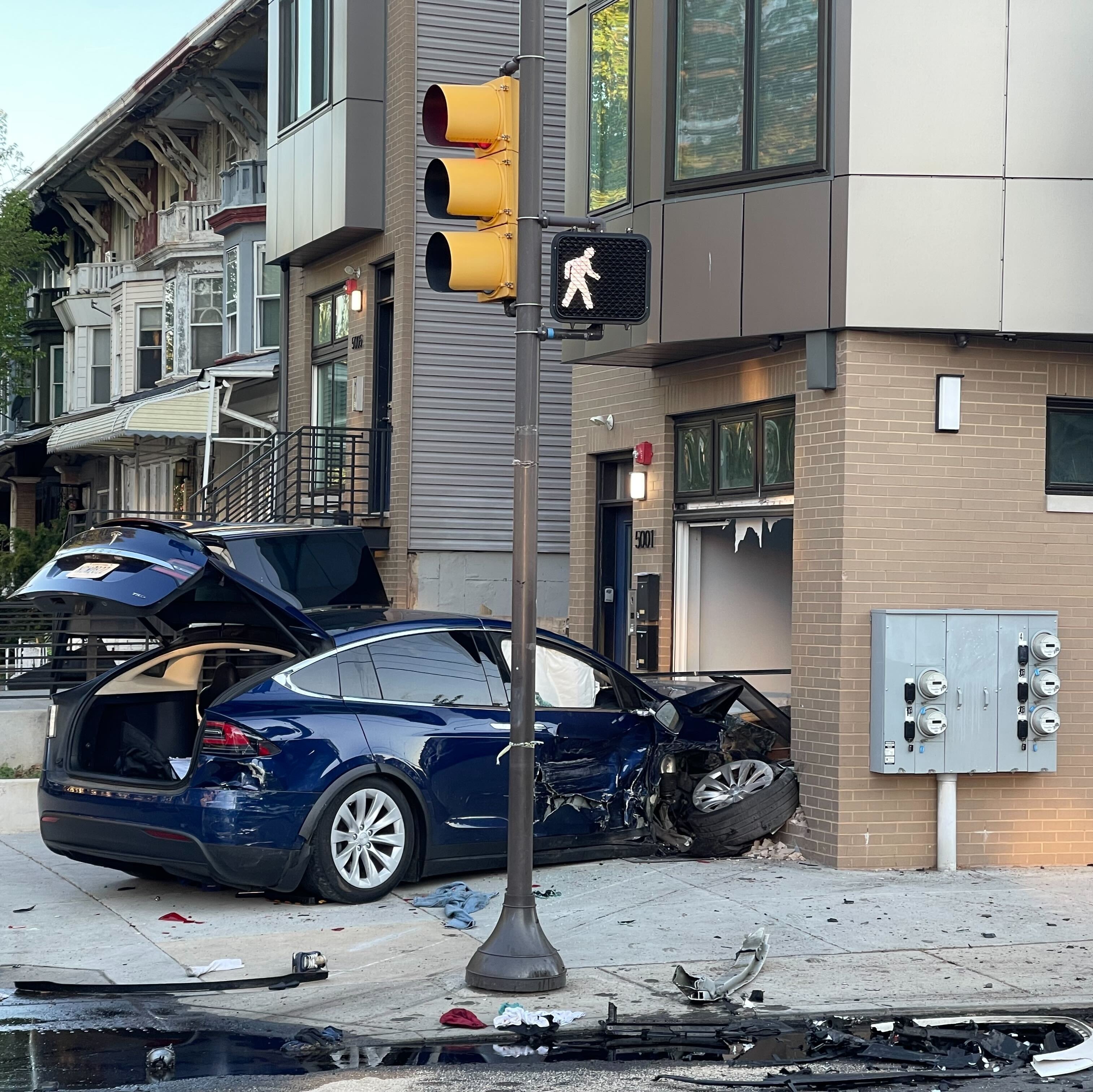 Car crashes into West Philly apartment