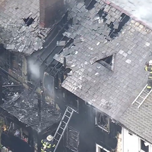 6 families displaced after fire rips through several Bucks County homes