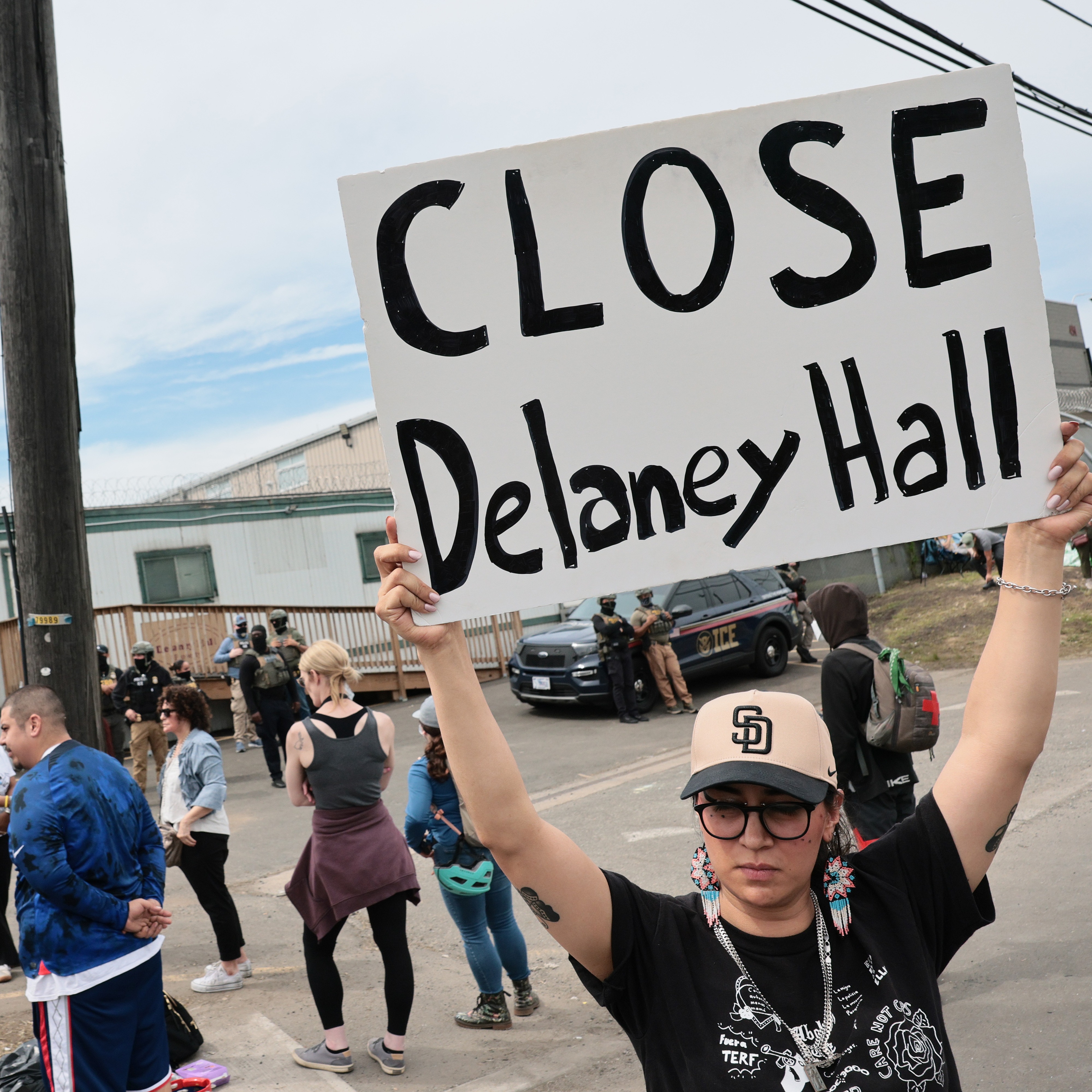 Gov. Sherrill calls for peaceful, protected protest zone outside Delaney Hall