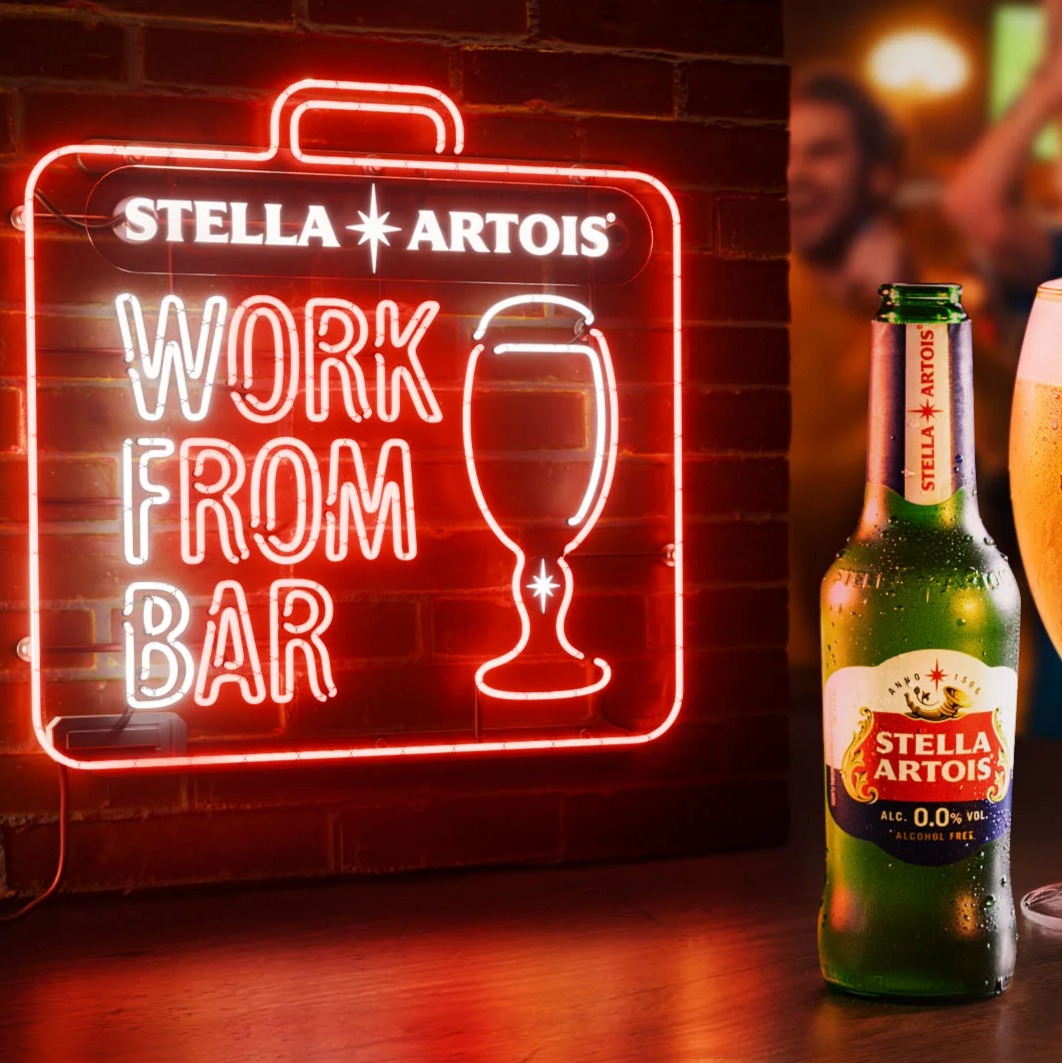 Stella Artois is picking up the tab for World Cup fans who opt to ‘work from bar’