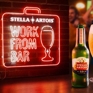 Stella Artois is picking up the tab for World Cup fans who opt to ‘work from bar’