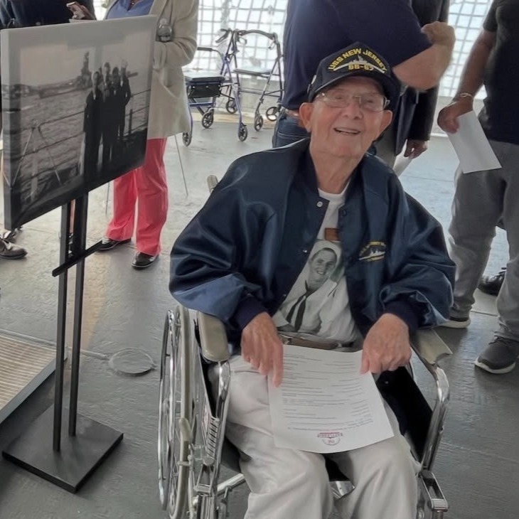 101-year-old World War II veteran honored aboard Battleship New Jersey