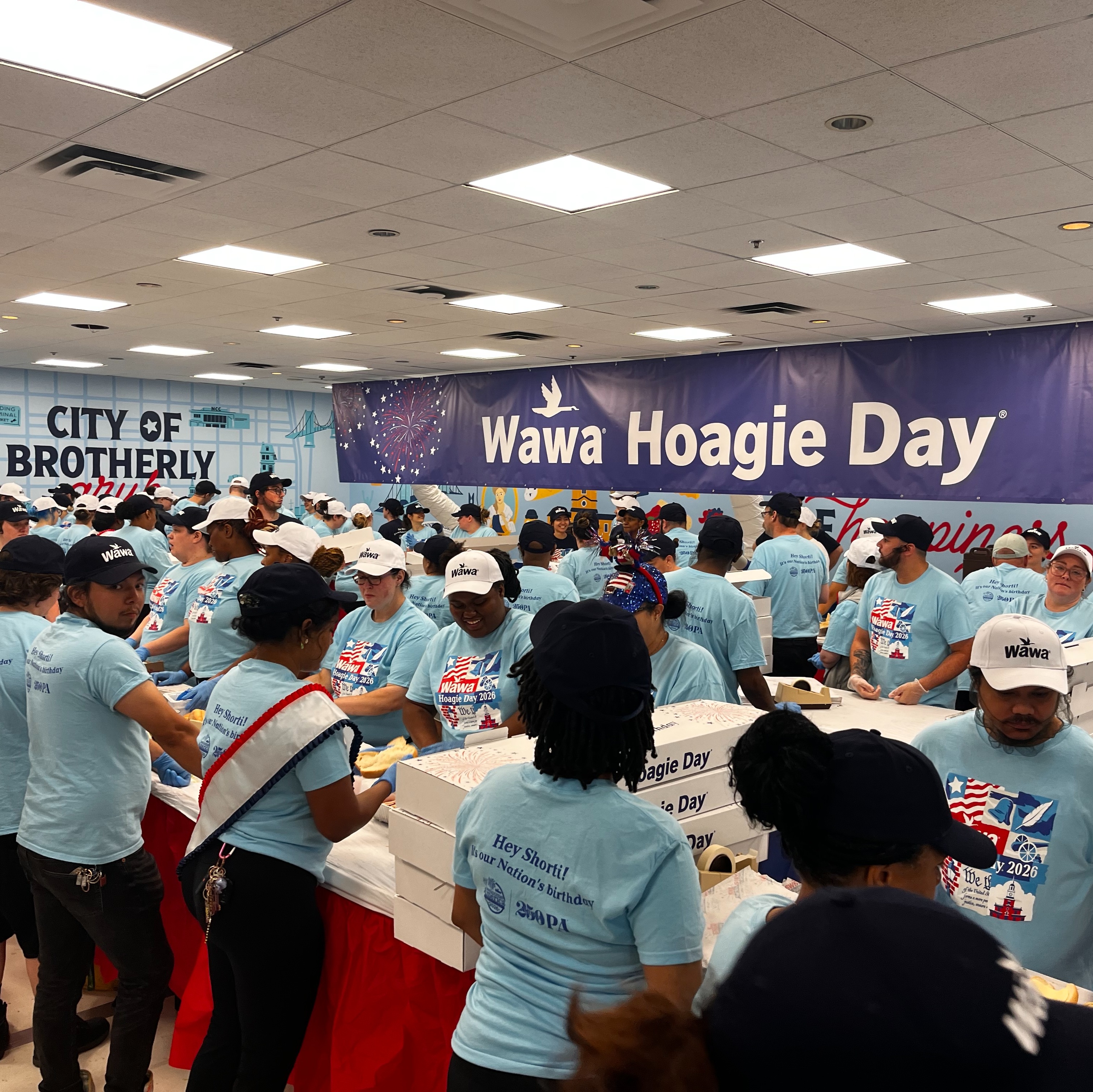 Hoagie Day workers use eight tons of ingredients to build 30,000 sandwiches