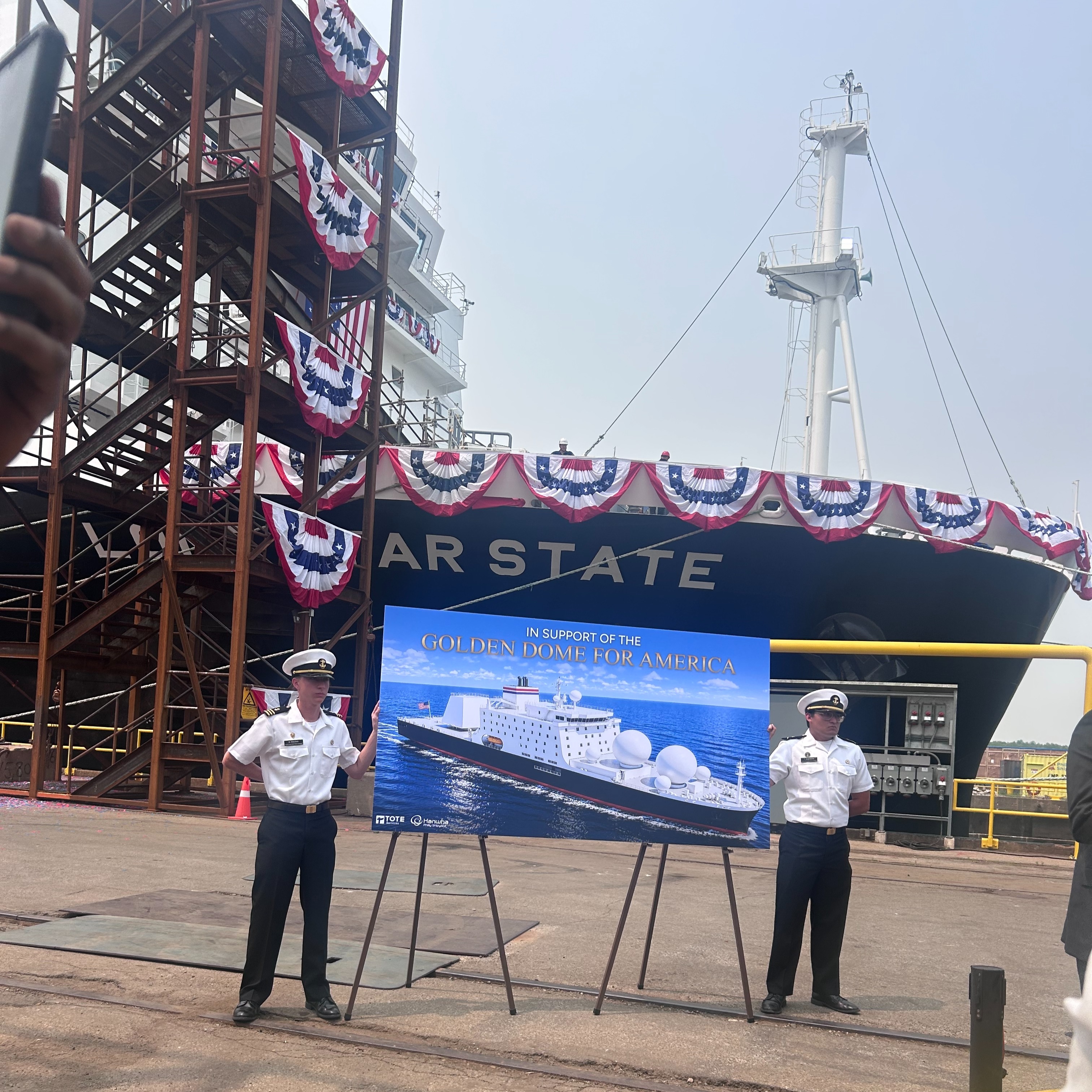 Transportation officials christen new state-of-the-art naval training ship