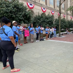 Protestors rally against big tech outside Fetterman's Philly office