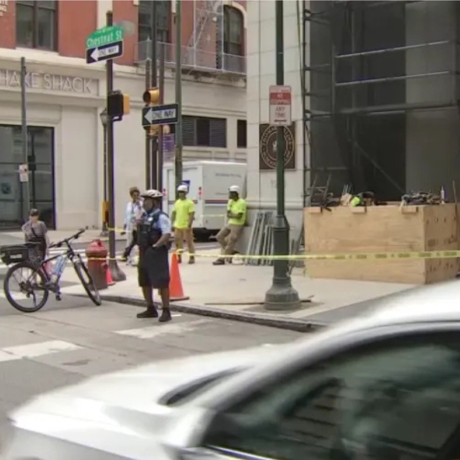 Man struck by falling scaffolding debris in Center City