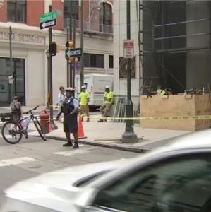Man struck by falling scaffolding debris in Center City