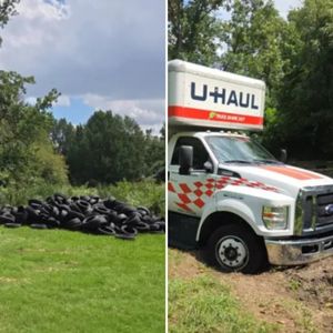 Dozens of tires dumped off back of U-Haul in Fairmount Park