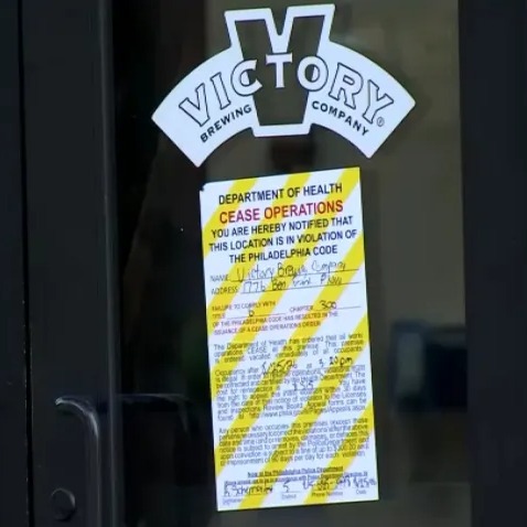 Victory Brewing’s Center City taproom fails health inspection, temporarily closes