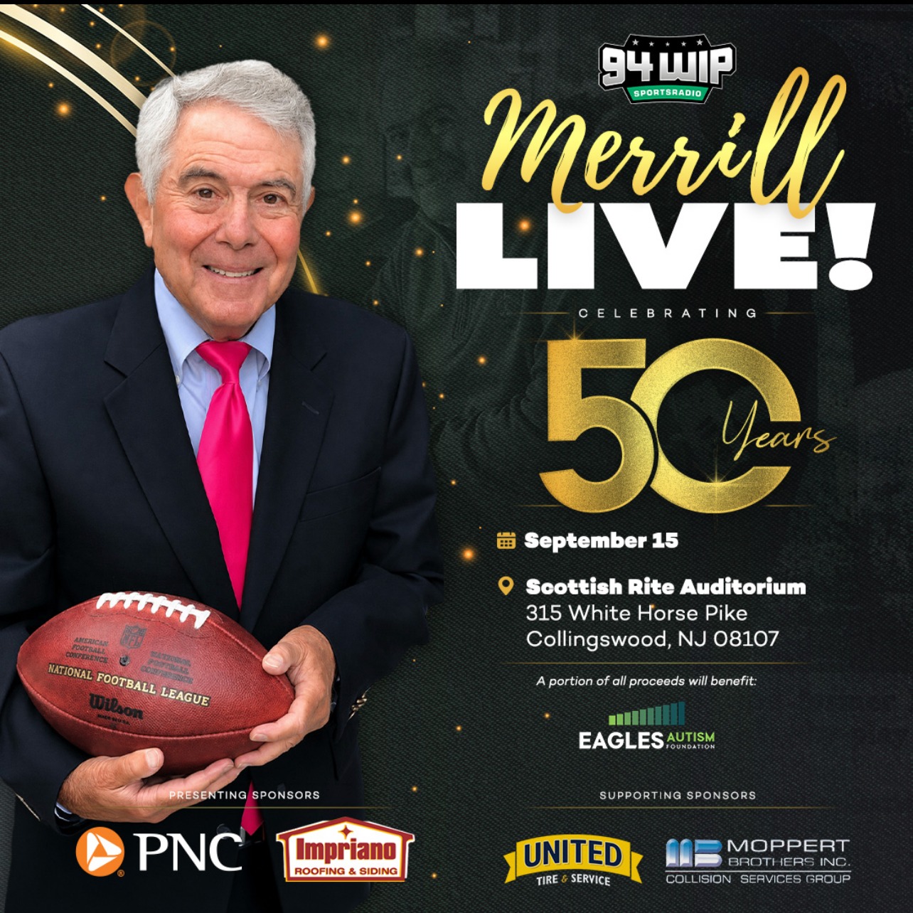 Philadelphia to celebrate Merrill Reese’s 50th season as the voice of the Eagles