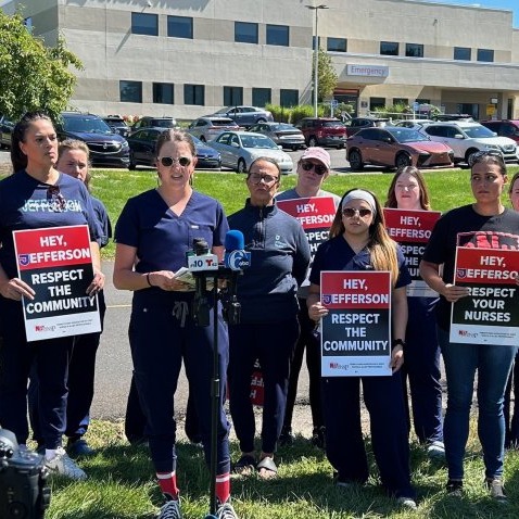 Over 200 Jefferson Health nurses announce plans to unionize
