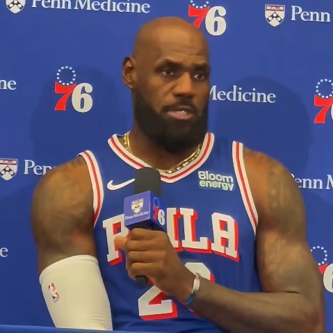 At first public appearance as a 76er, LeBron James says he’s highly motivated