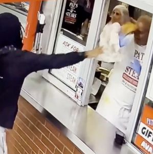Man seen on video throwing cheesesteak at Pat’s King of Steaks worker