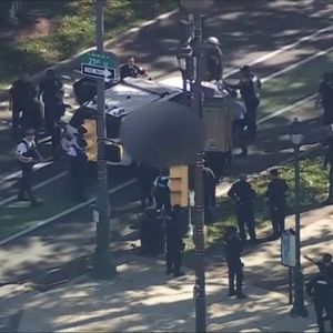 Police speak at the scene after man who shot at officers on Parkway dies