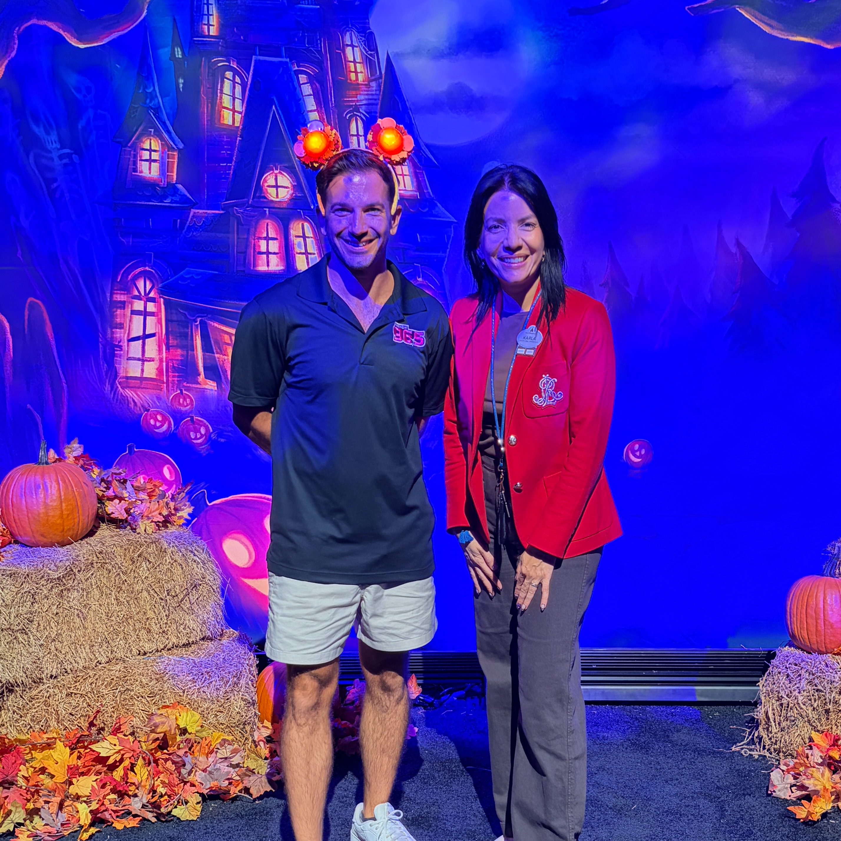 Bennett chats with Karla Hernandez at Walt Disney World on Experiences Beyond the Parks