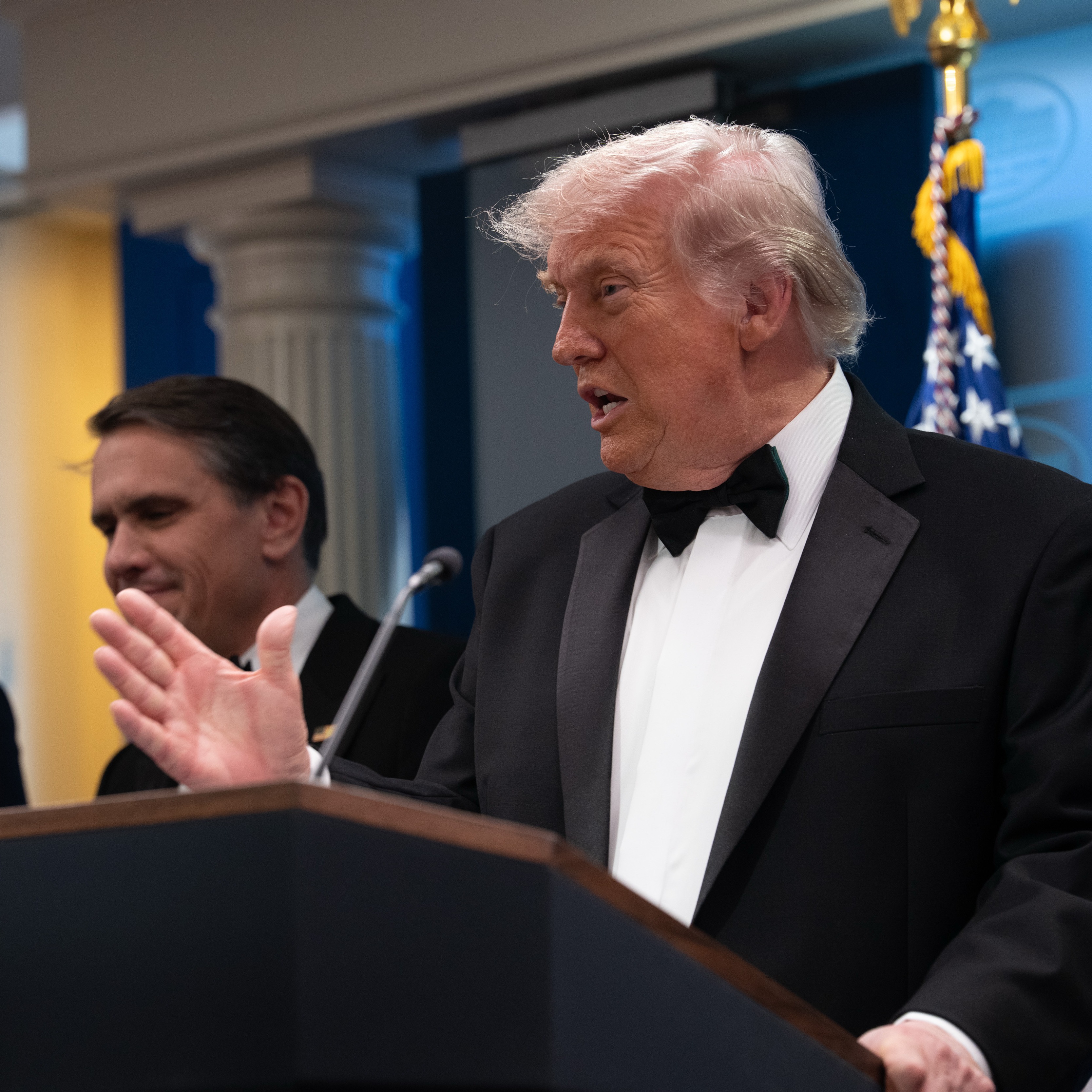 President Trump rushed off stage after press dinner shooting