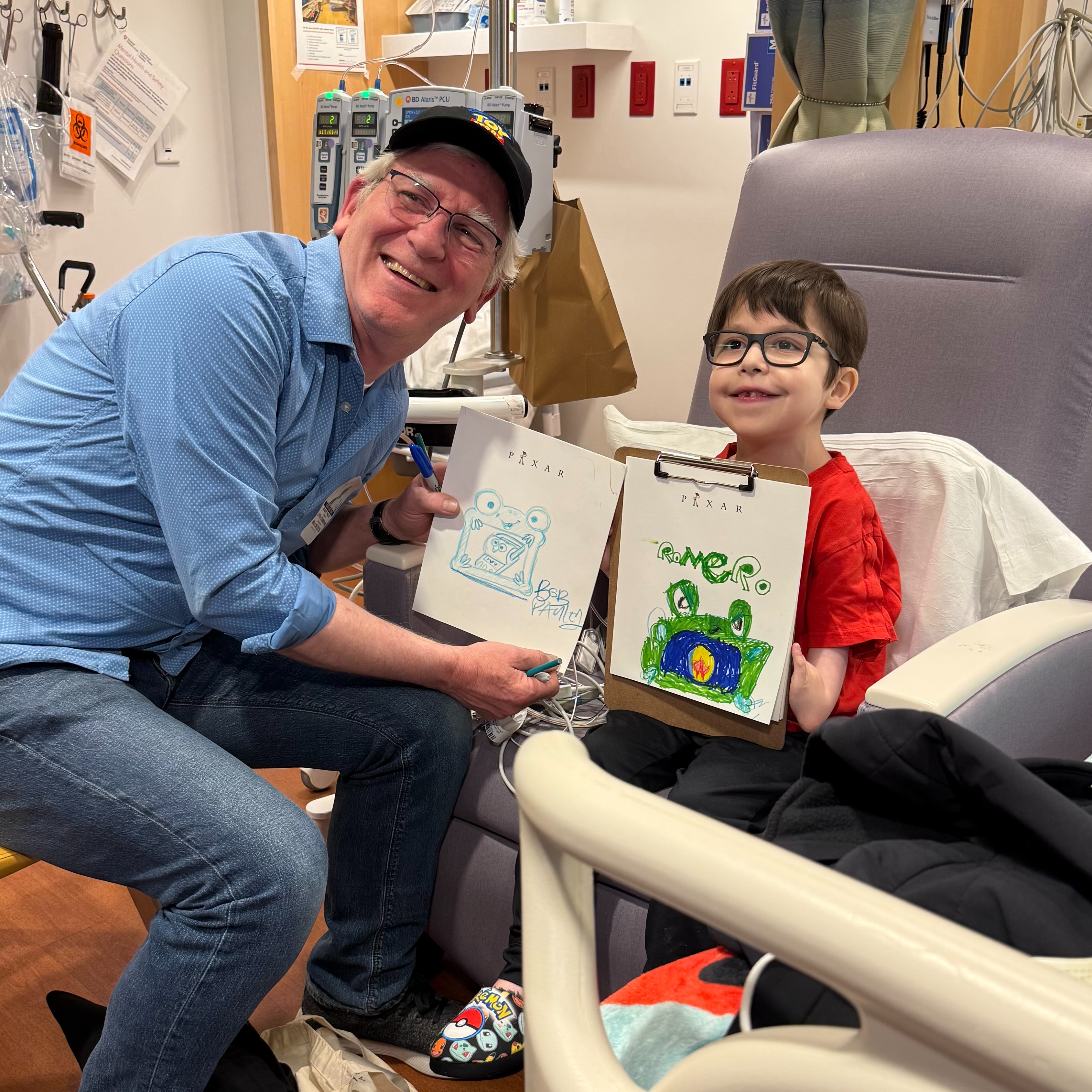 Pixar artists visit young patients at Stanford Children’s Hospital